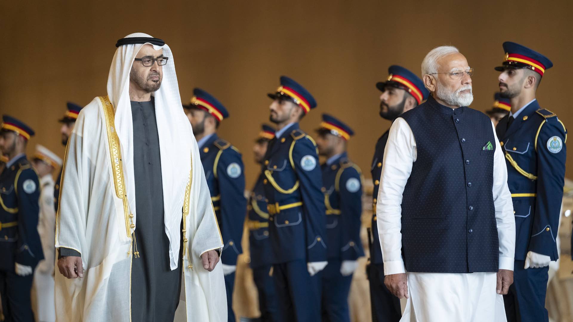 UAE president warmly welcomes Indian PM Modi in Abu Dhabi